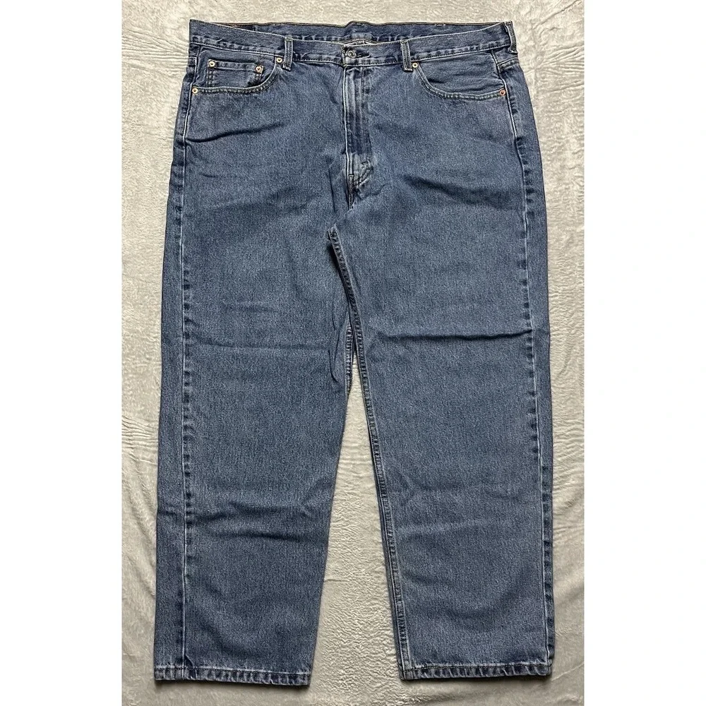Levis 550 Jeans Mens 42x29* Blue Denim Relaxed Fit Straight Leg High Rise Cotton